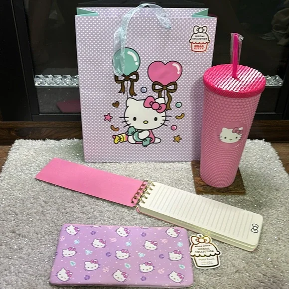Hello Kitty tumbler, pencil pouch, notebook, and gift bag set! - Picture 2 of 4
